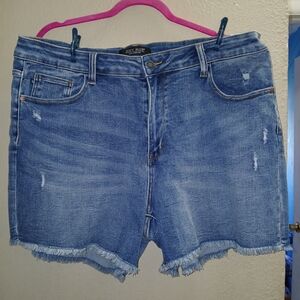 Judy Blue Classic Blue Frayed Jean Shorts